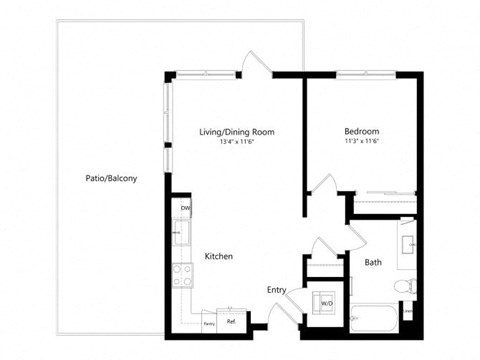 a floor plan of a house with a bedroom and a living room